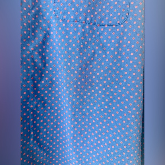 Johnnie-O Men’s Blue w/Red Geometric Pattern Cotton Long Sleeve Button Down - Picture 3 of 10